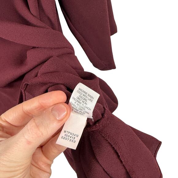 J Jill Maroon Red Peplum Pleated Blouse Office Business Capsole Womens XL Tall - Picture 5 of 6